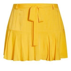 NWT City Chic Size XXL 24 Under Palms Skort in Mustard Yellow Citrus FALL Plus